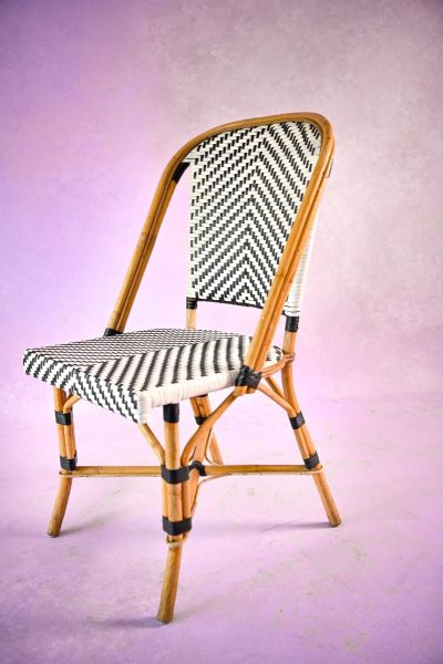 Checkered Plastic Dining Chair(plastic x cane)