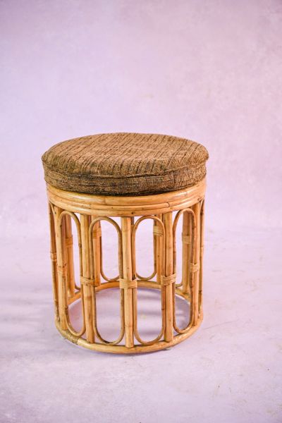 Rattan Round stool (With Cushion)