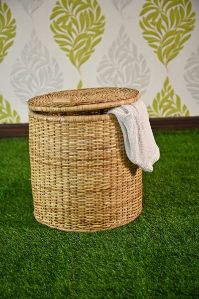 Round Laundry Cane Basket